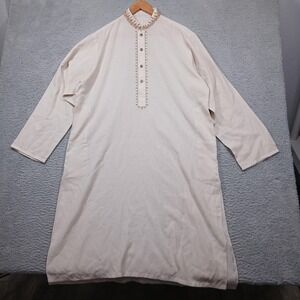 Junaid Jamshed Kurta Mens Medium Pakistani Traditional‎ Embroidered Neckline